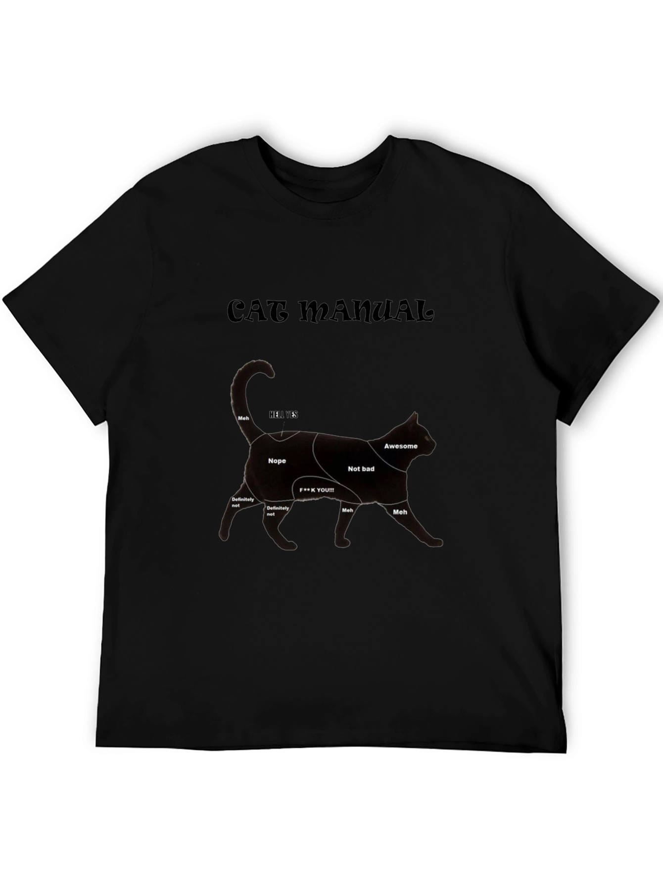 Cat Manual Black T-Shirt