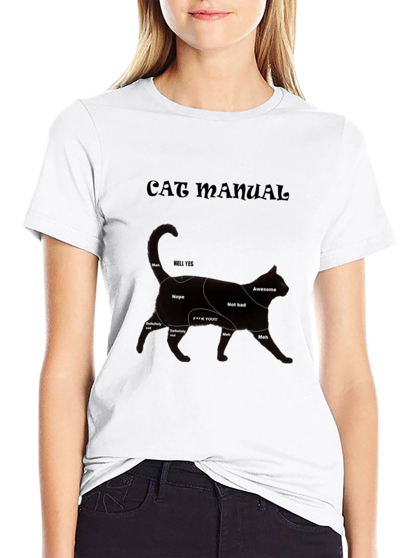 Cat Manual Black T-Shirt