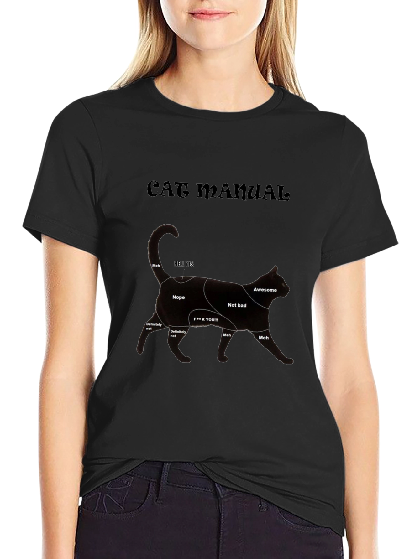 Cat Manual Black T-Shirt