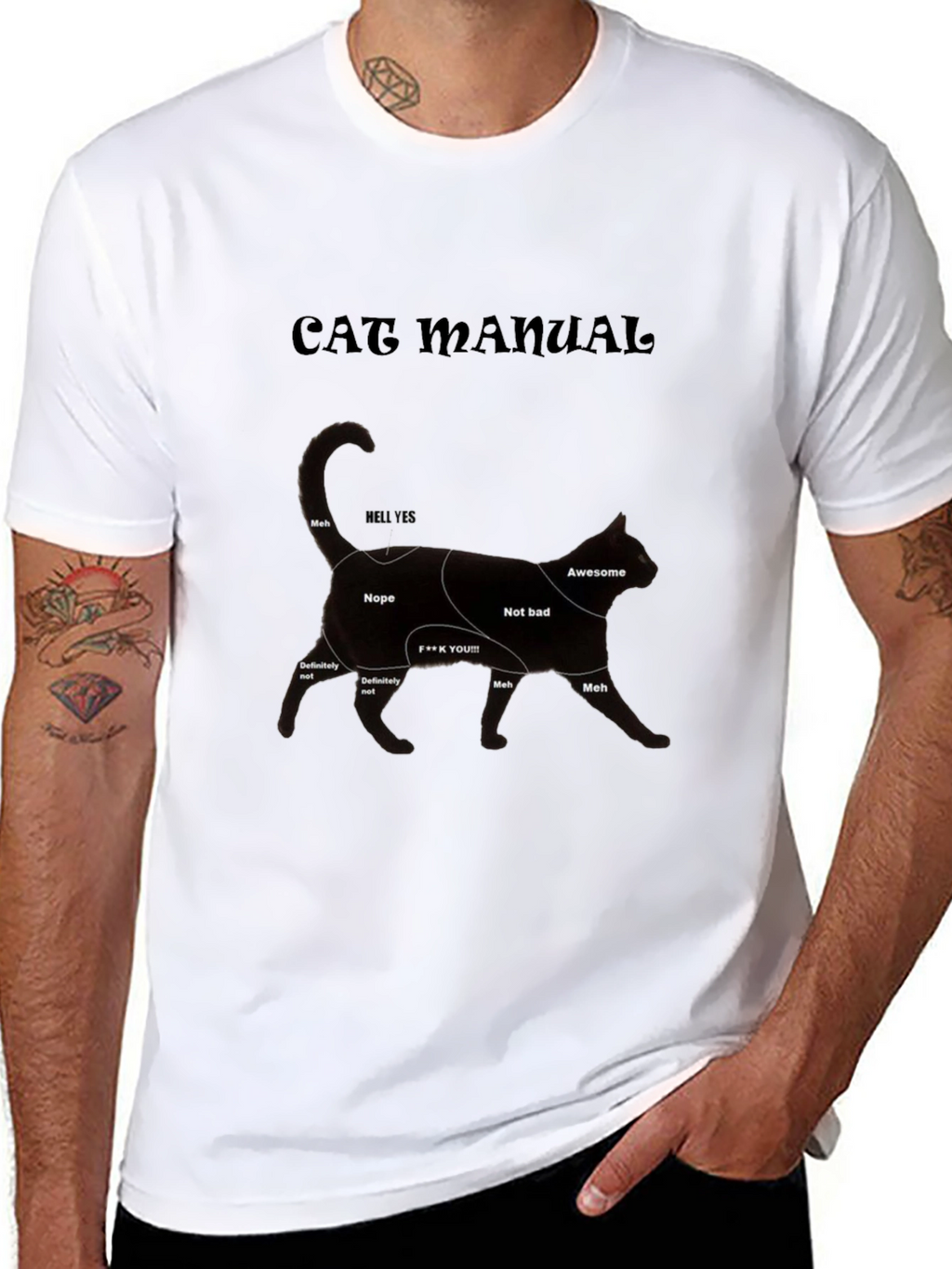 Cat Manual Black T-Shirt