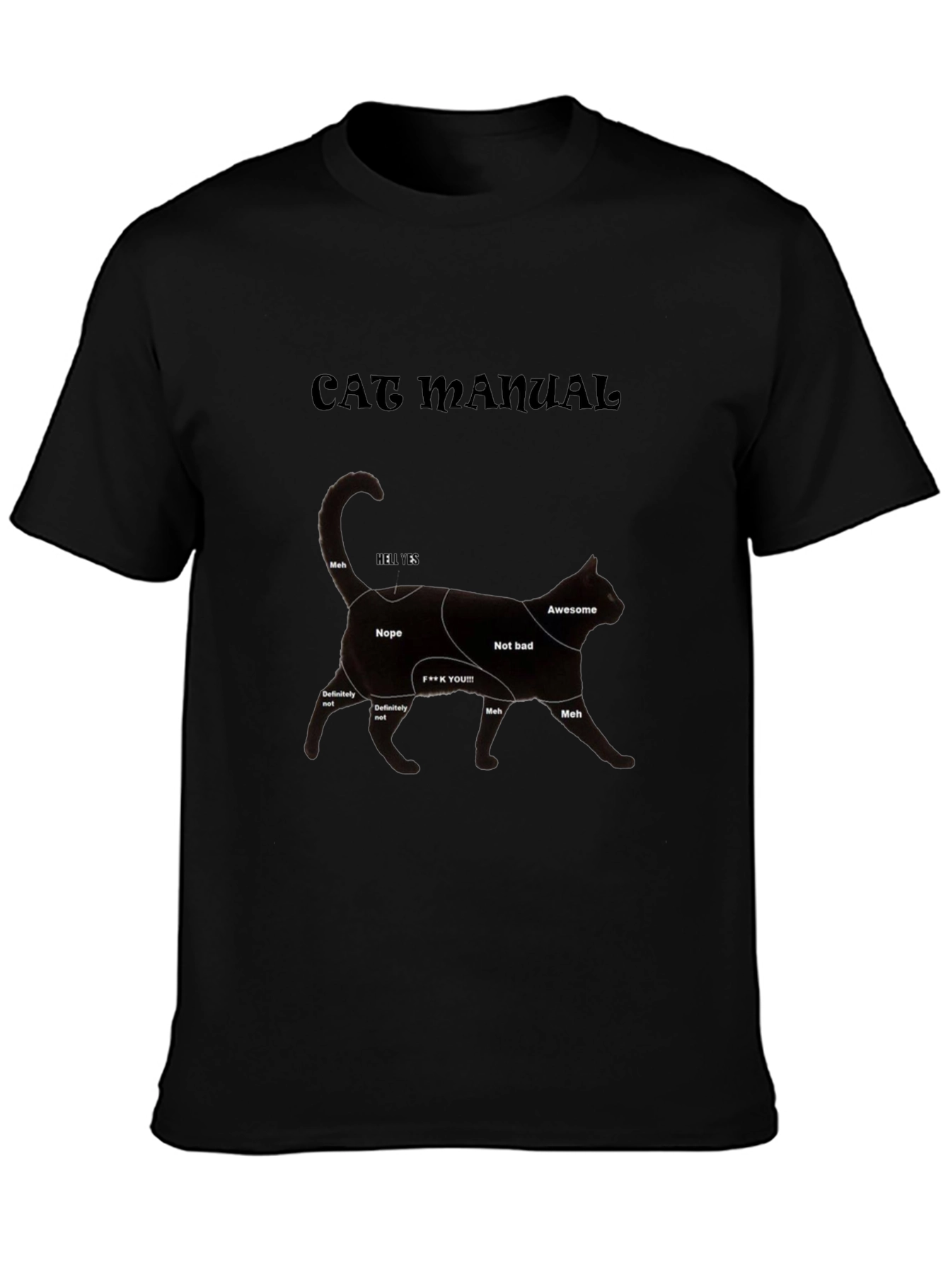 Cat Manual Black T-Shirt