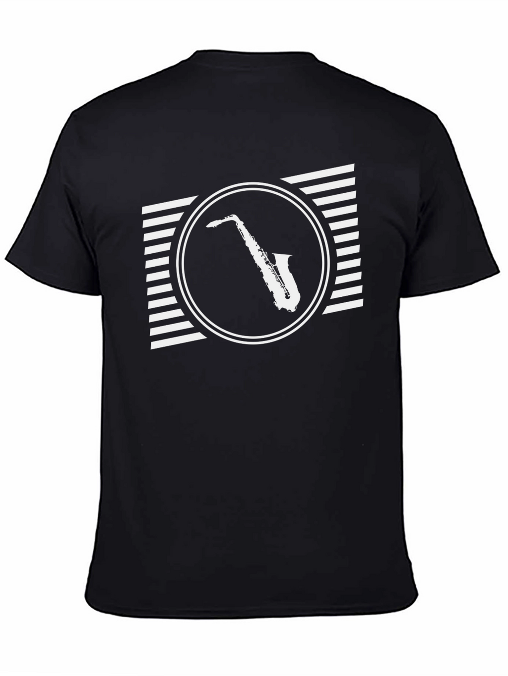 Saxophone Graphic Tee - Retro Style Black T-Shirt