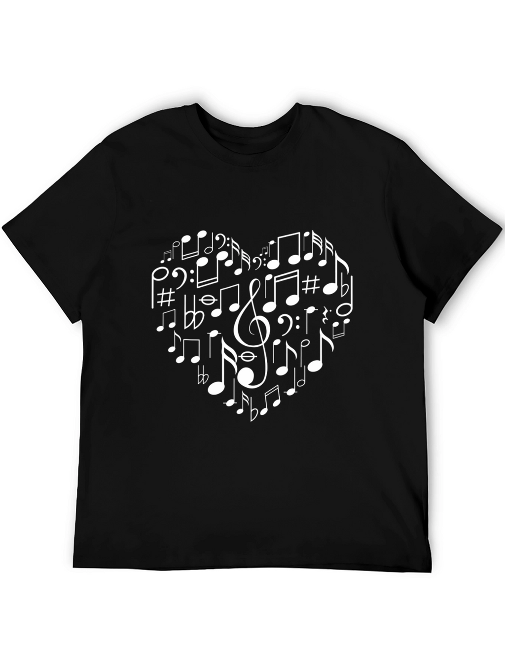 Musical Heart T-Shirt - Black Cotton Tee