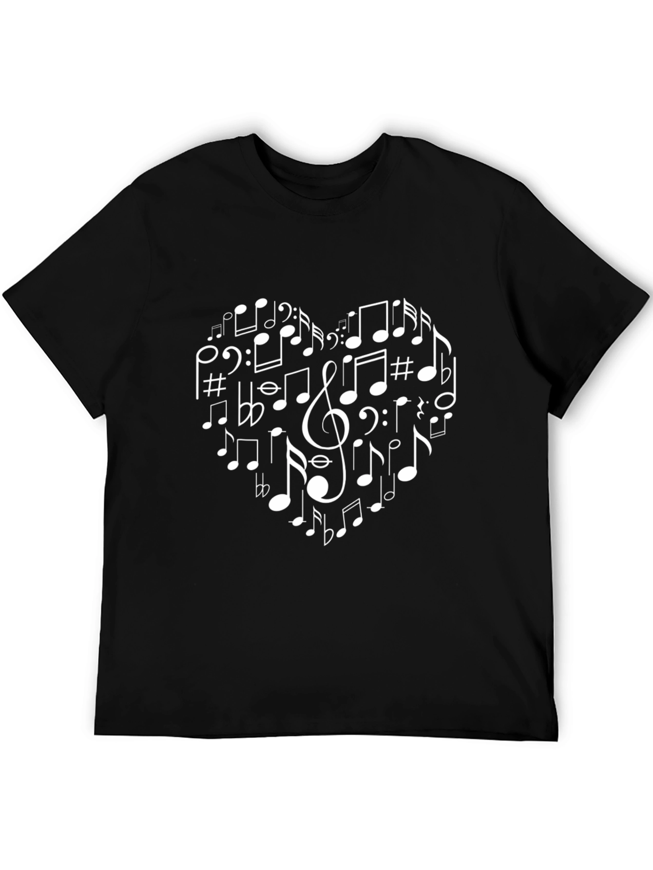 Musical Heart T-Shirt - Black Cotton Tee