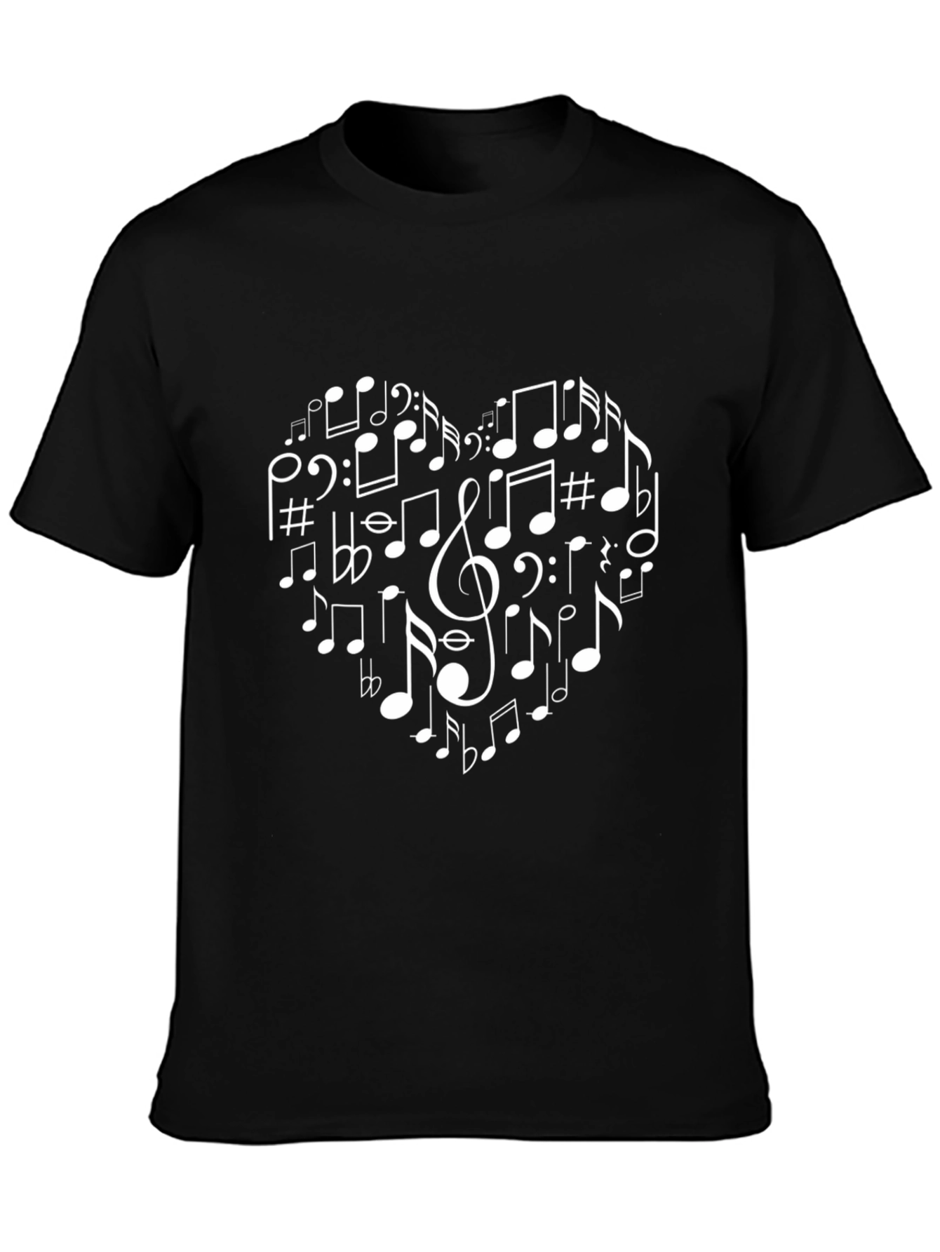 Musical Heart T-Shirt - Black Cotton Tee