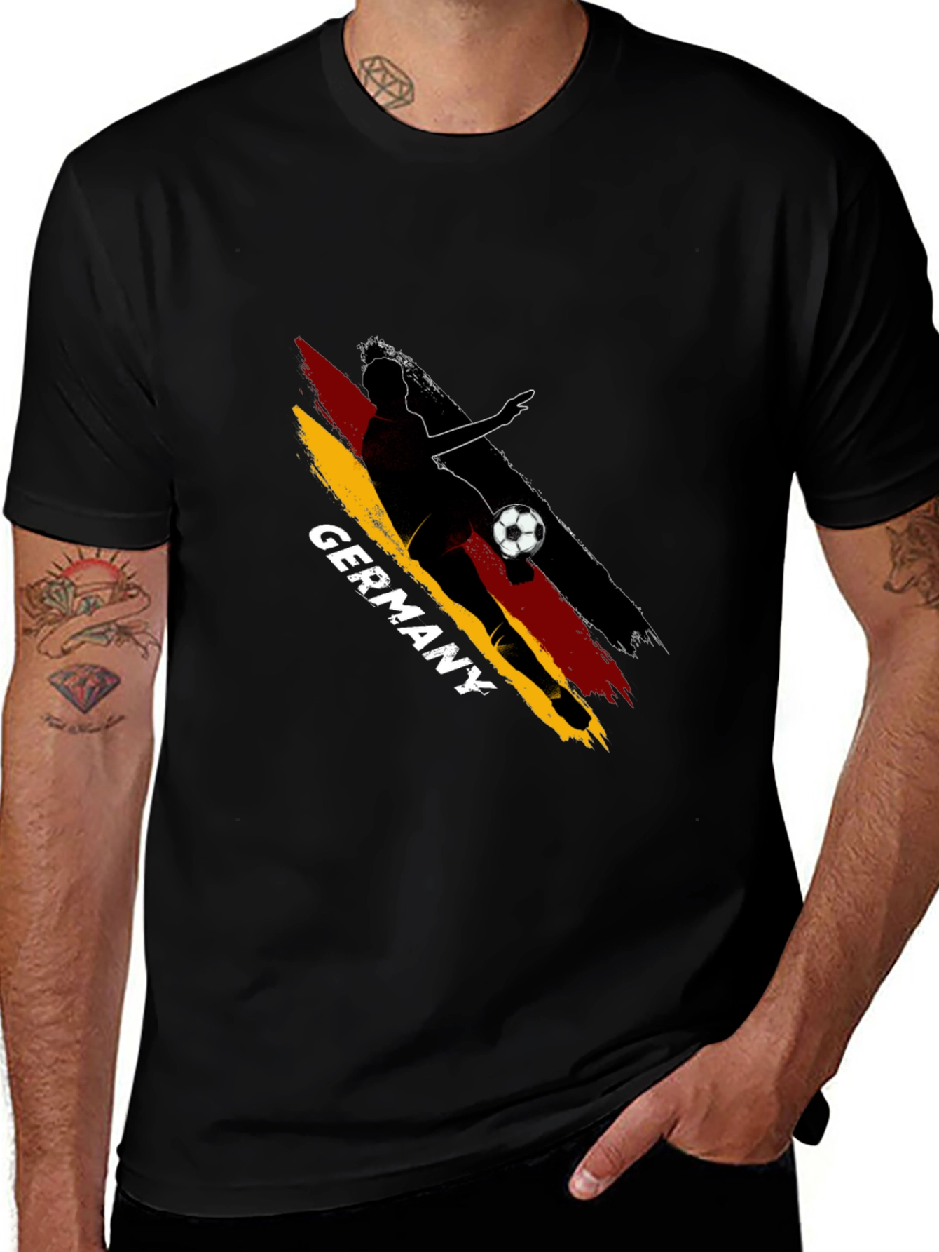 Germany Soccer T-Shirt - Black Graphic Tee