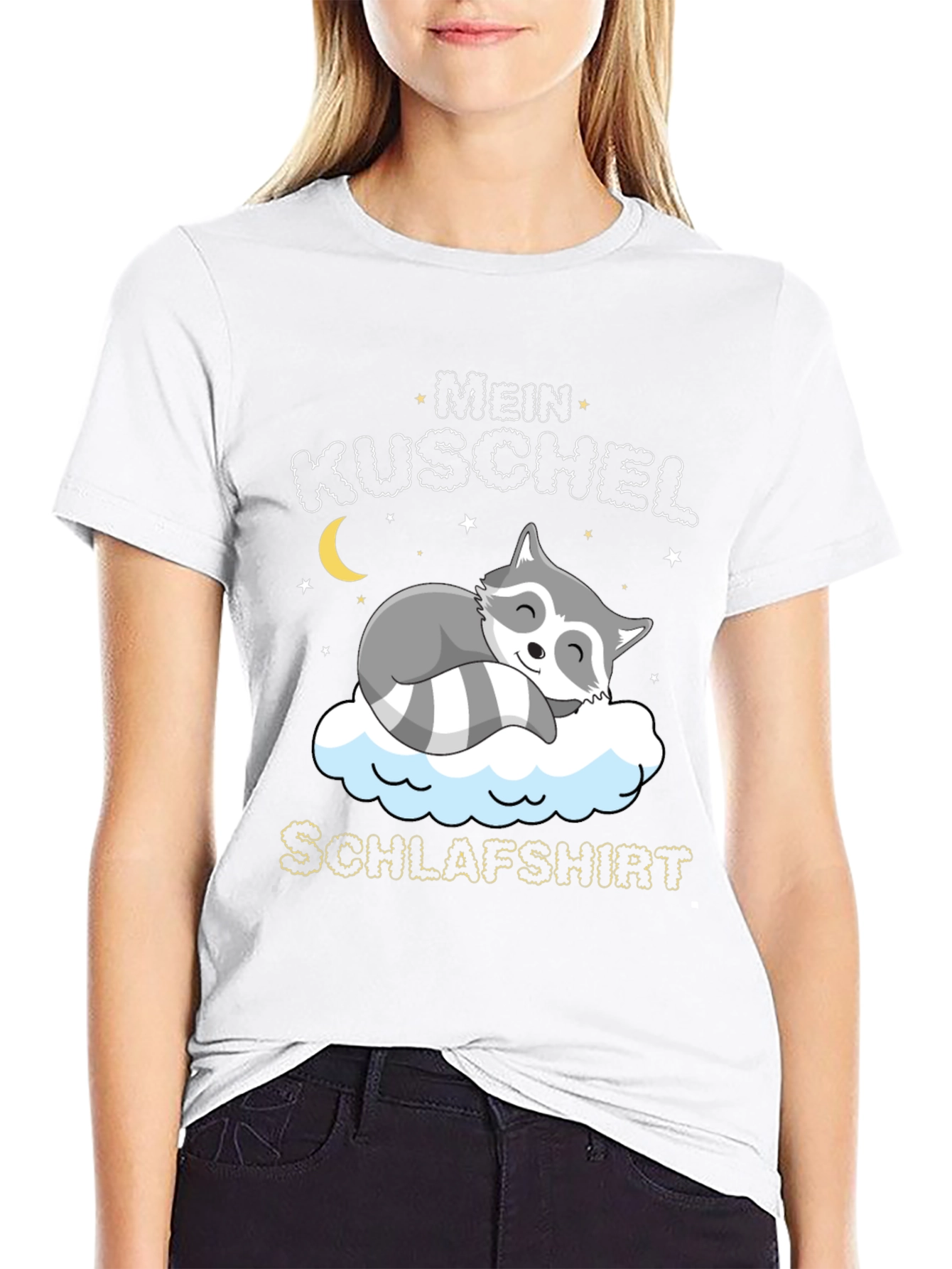 Cute Raccoon Mein Kuschel Schlafshirt Graphic Tee