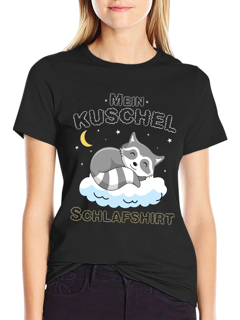 Cute Raccoon Mein Kuschel Schlafshirt Graphic Tee