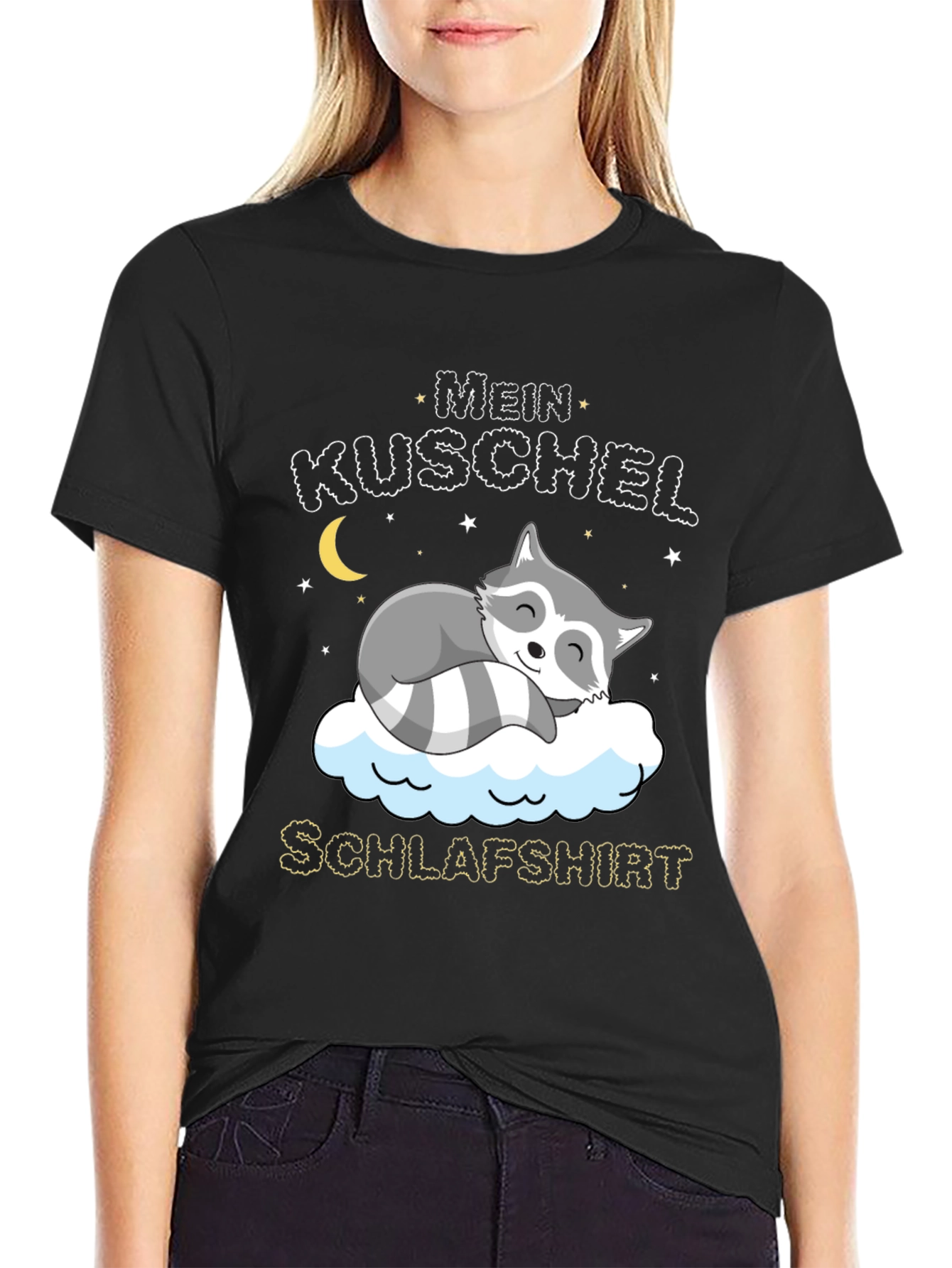 Cute Raccoon Mein Kuschel Schlafshirt Graphic Tee