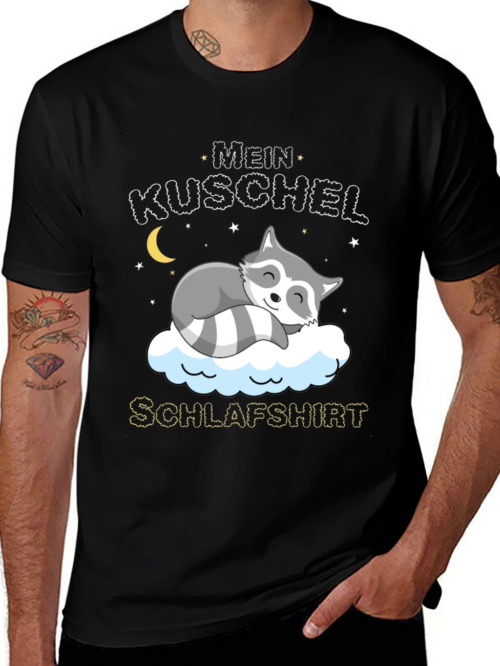 Cute Raccoon Mein Kuschel Schlafshirt Graphic Tee
