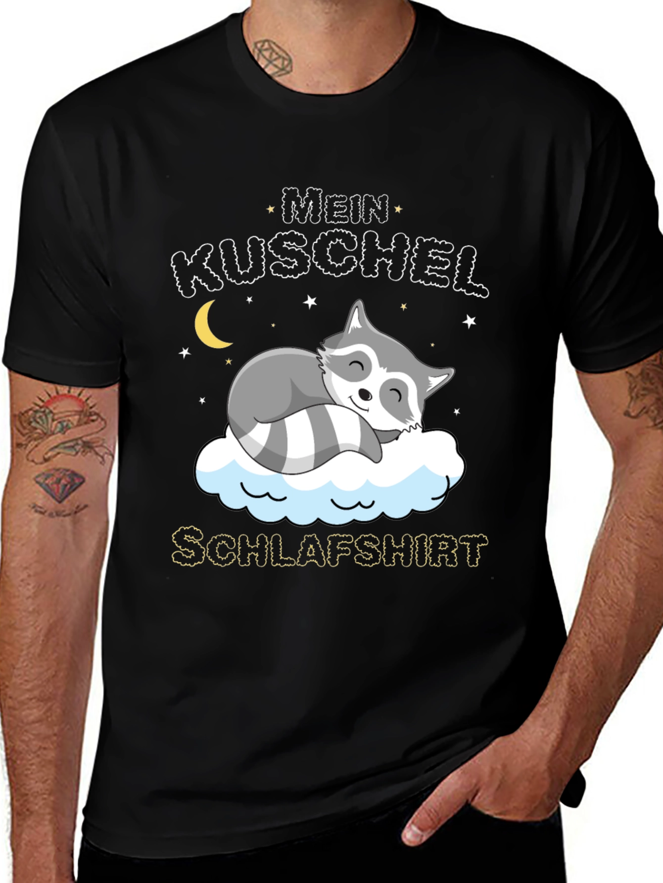 Cute Raccoon Mein Kuschel Schlafshirt Graphic Tee