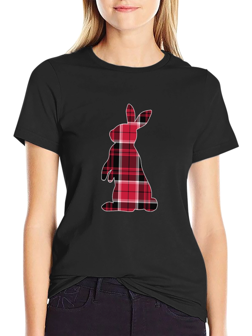Plaid Easter Bunny Graphic Tee