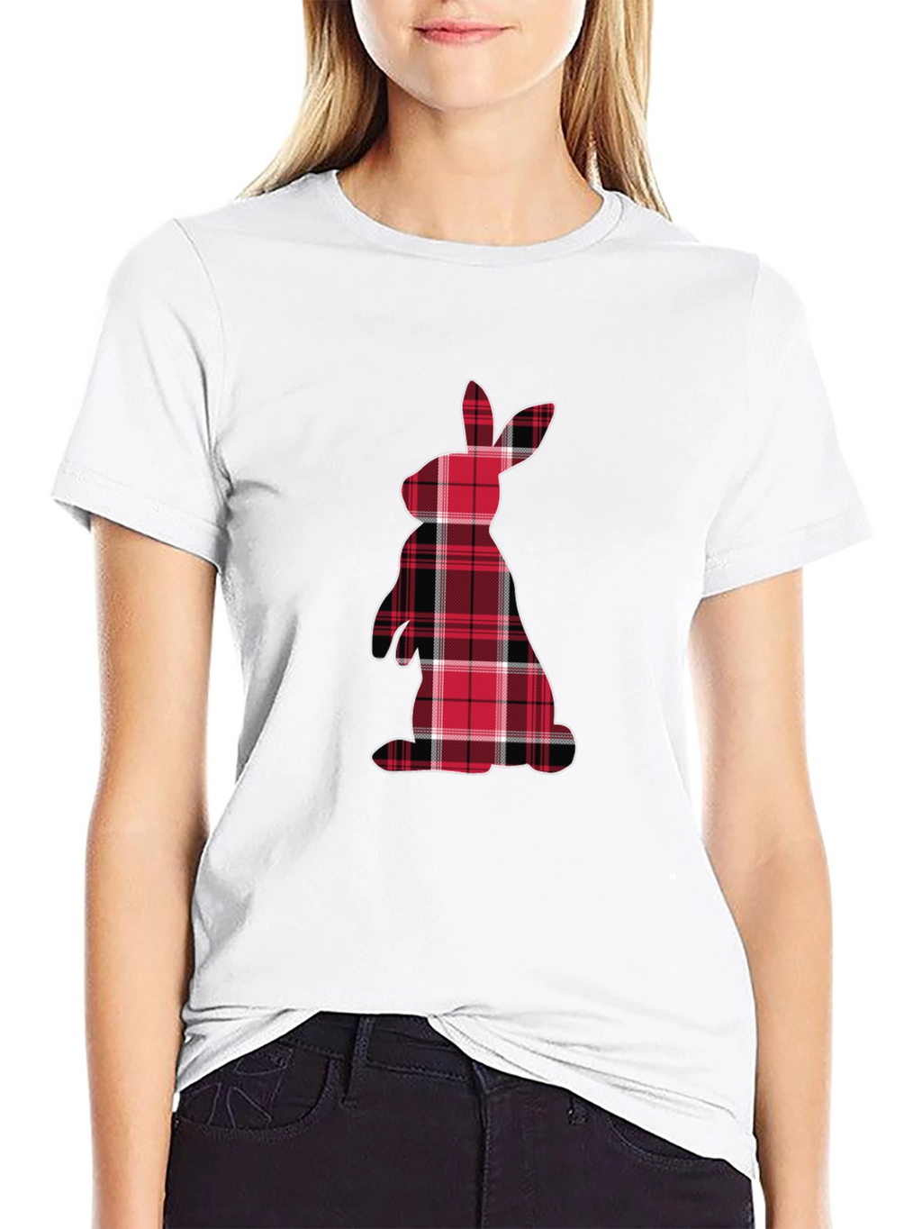 Plaid Easter Bunny Graphic Tee