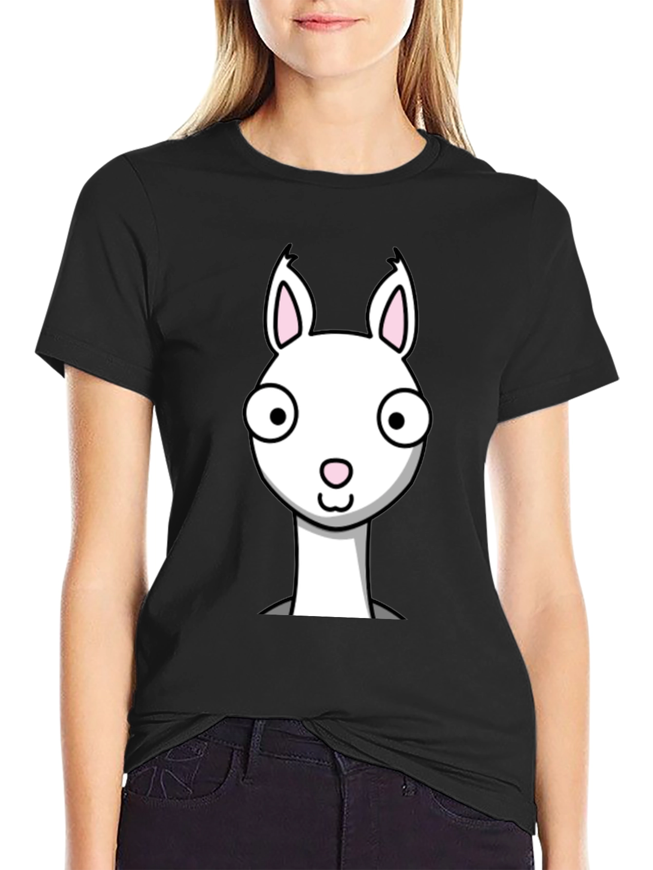 Funny Llama Graphic Tee - Black Cotton T-Shirt