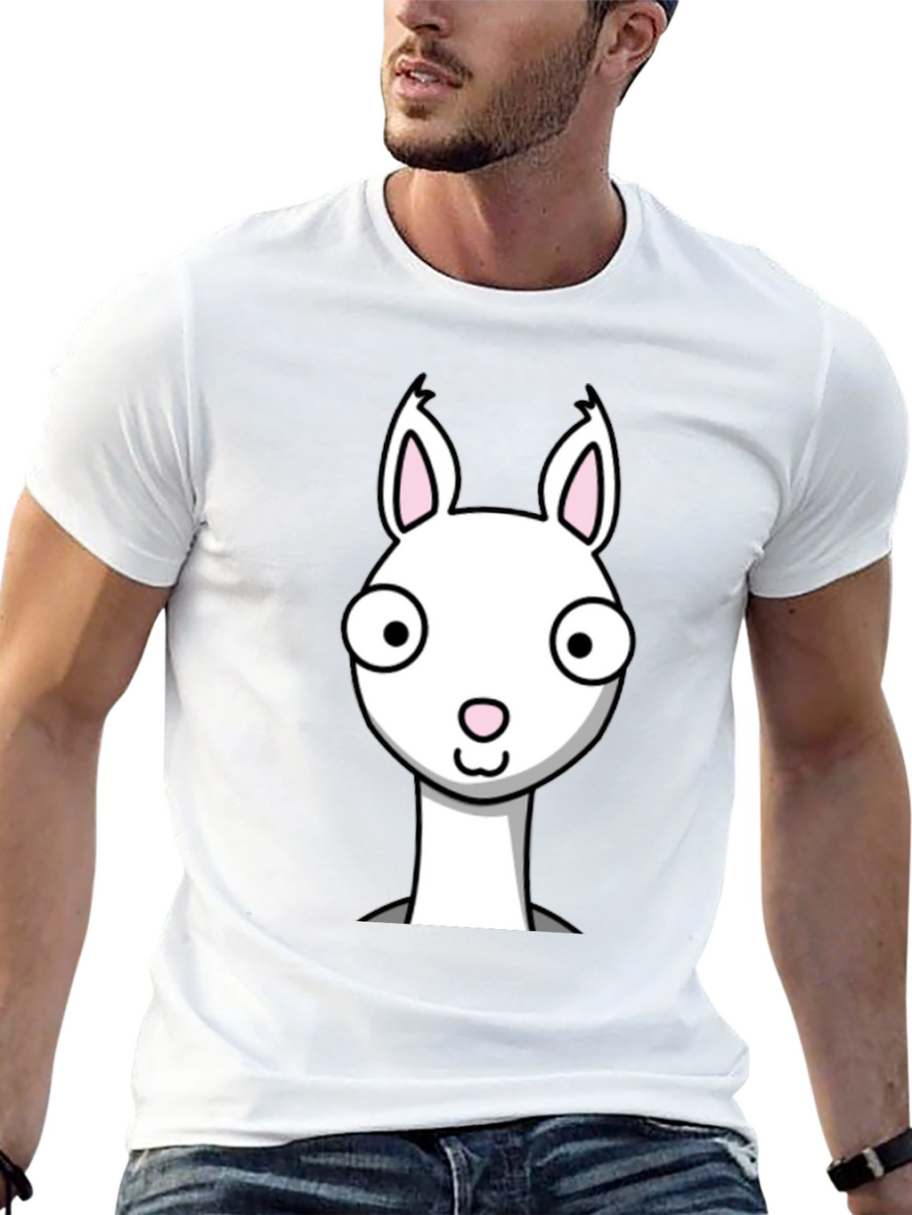 Funny Llama Graphic Tee - Black Cotton T-Shirt