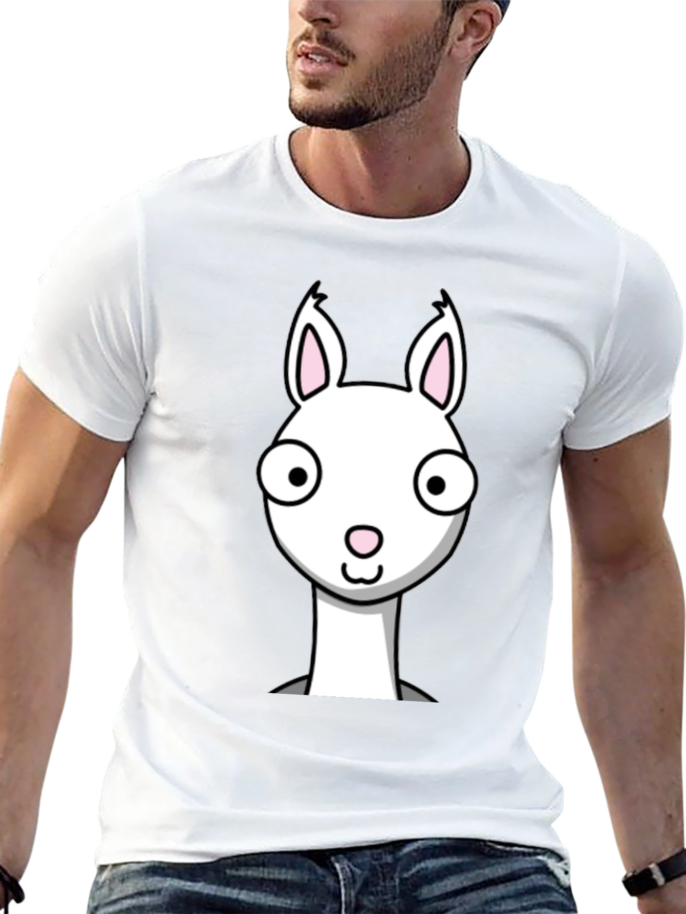 Funny Llama Graphic Tee - Black Cotton T-Shirt