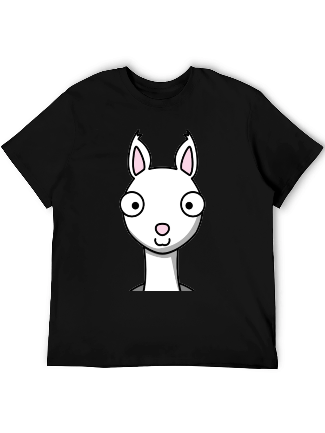 Funny Llama Graphic Tee - Black Cotton T-Shirt