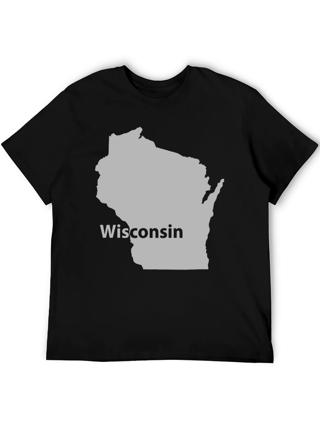 Wisconsin State Map T-Shirt - Black