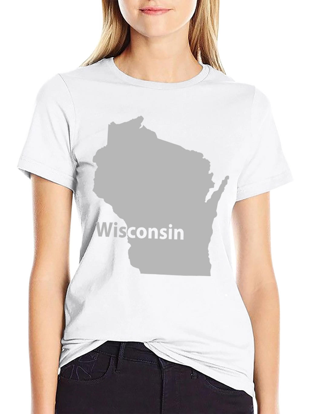 Wisconsin State Map T-Shirt - Black