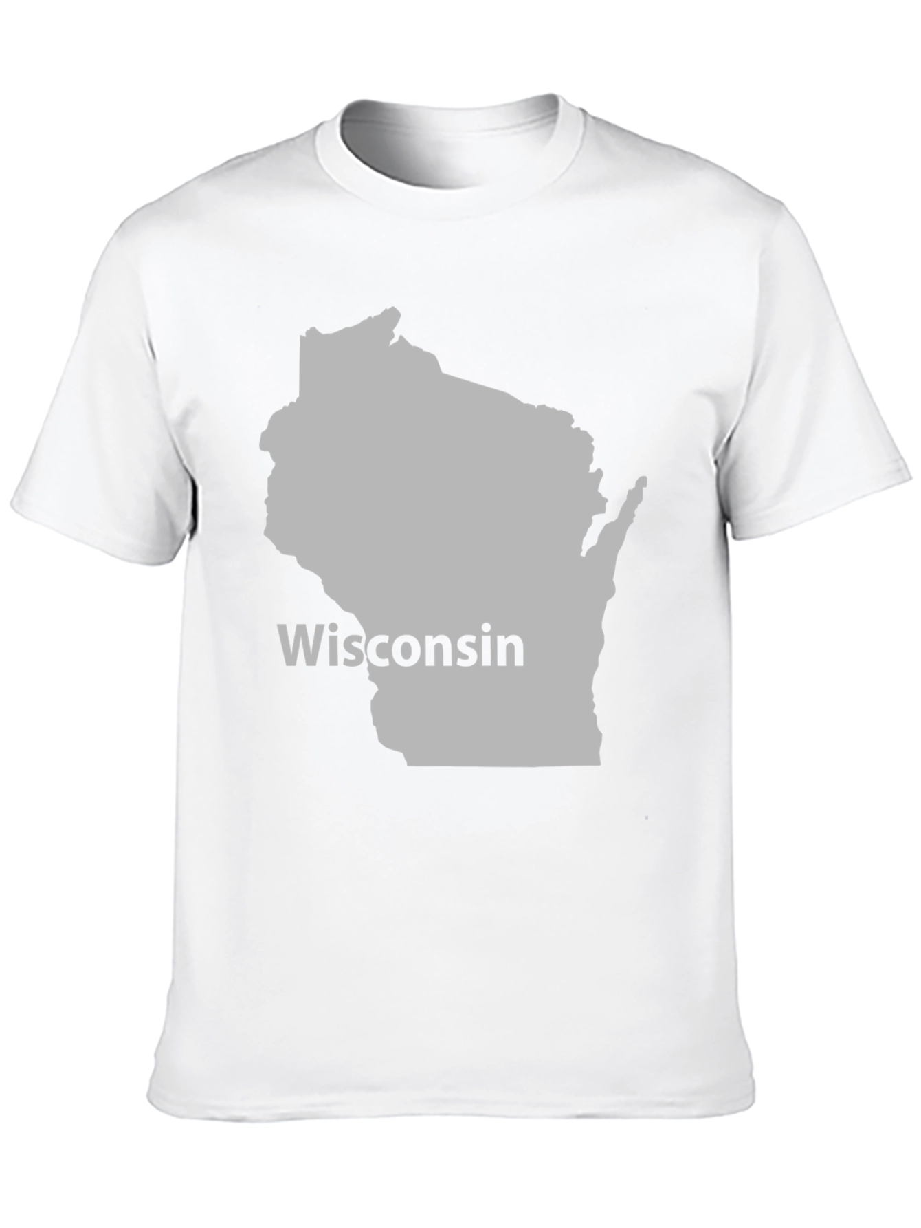Wisconsin State Map T-Shirt - Black