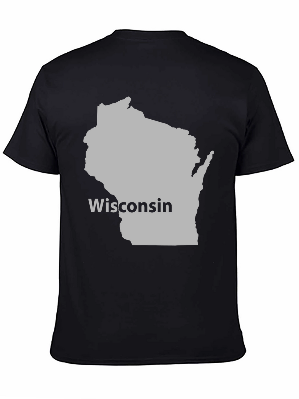 Wisconsin State Map T-Shirt - Black
