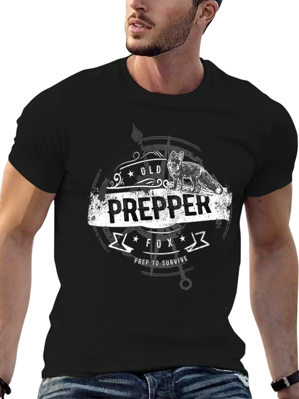 Old Prepper Fox T-Shirt Prep To Survive