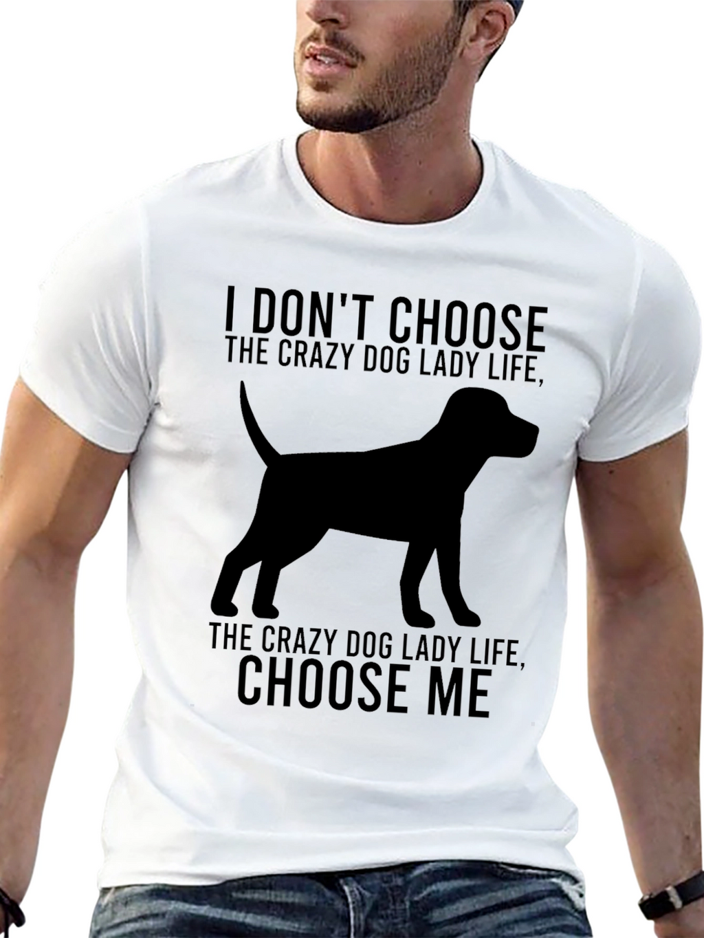 Crazy Dog Lady T-Shirt - Dog Silhouette