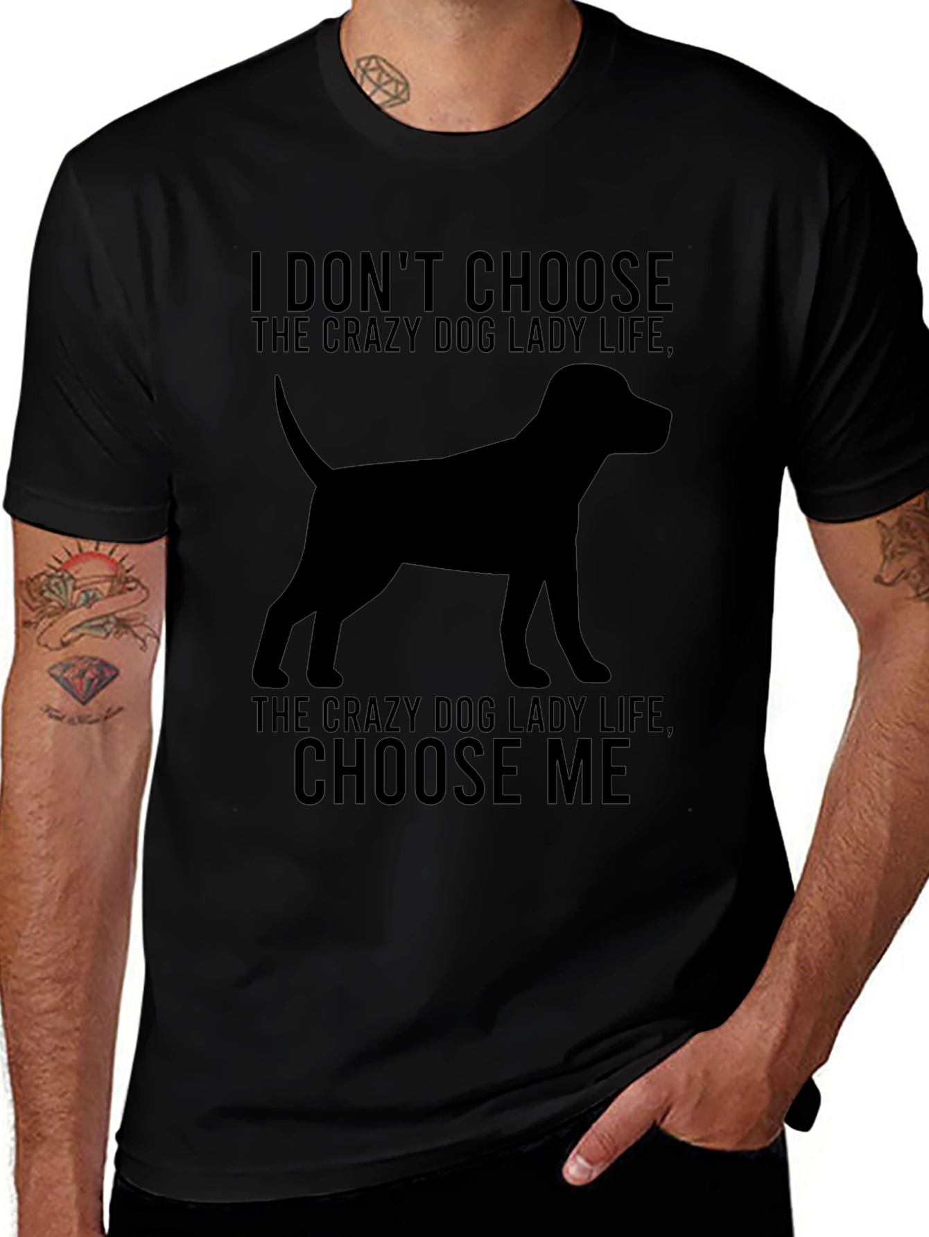 Crazy Dog Lady T-Shirt - Dog Silhouette