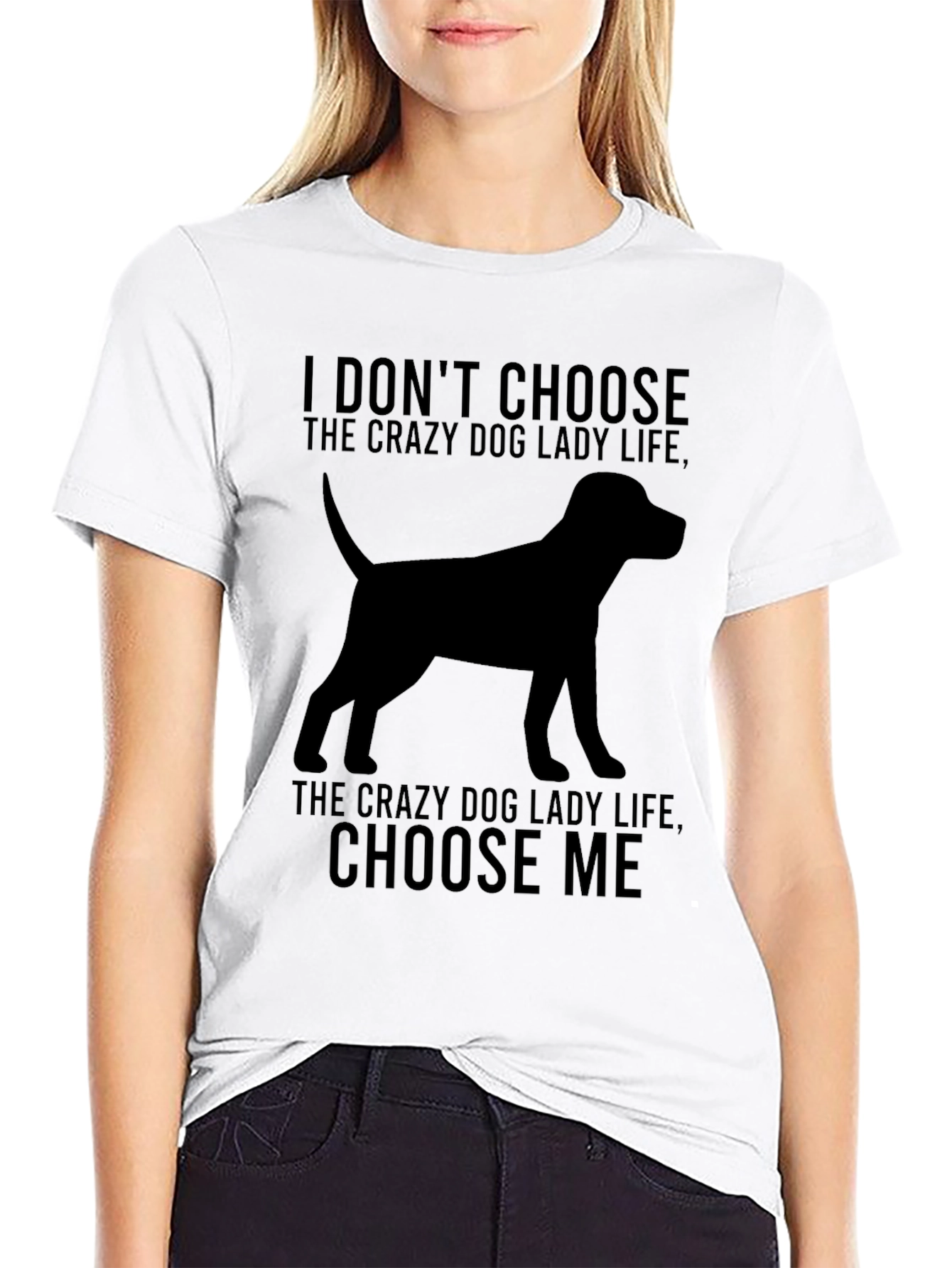 Crazy Dog Lady T-Shirt - Dog Silhouette