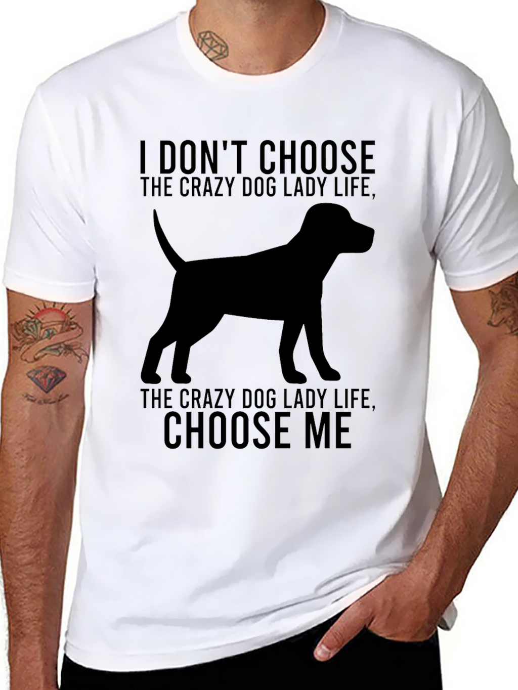 Crazy Dog Lady T-Shirt - Dog Silhouette
