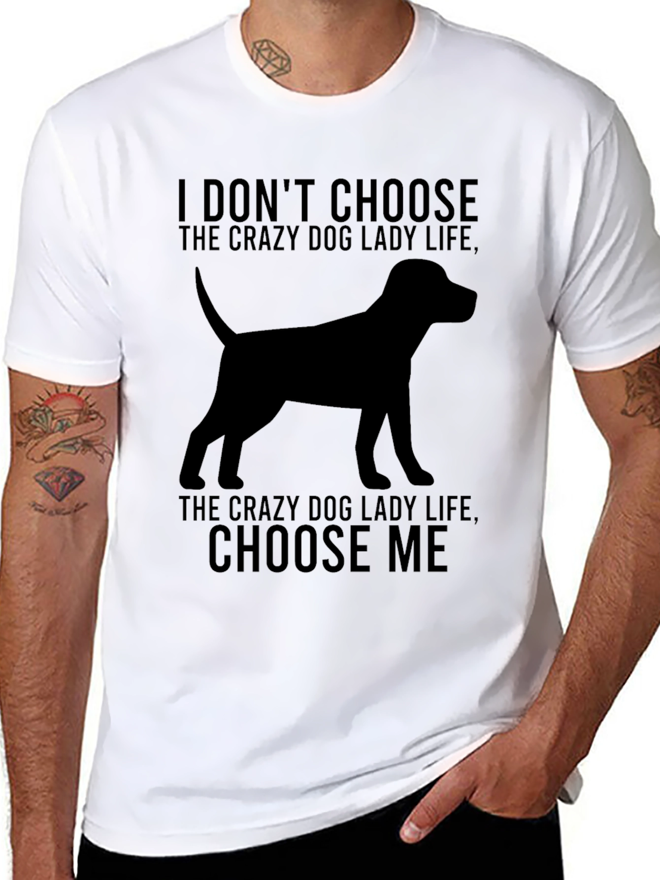 Crazy Dog Lady T-Shirt - Dog Silhouette