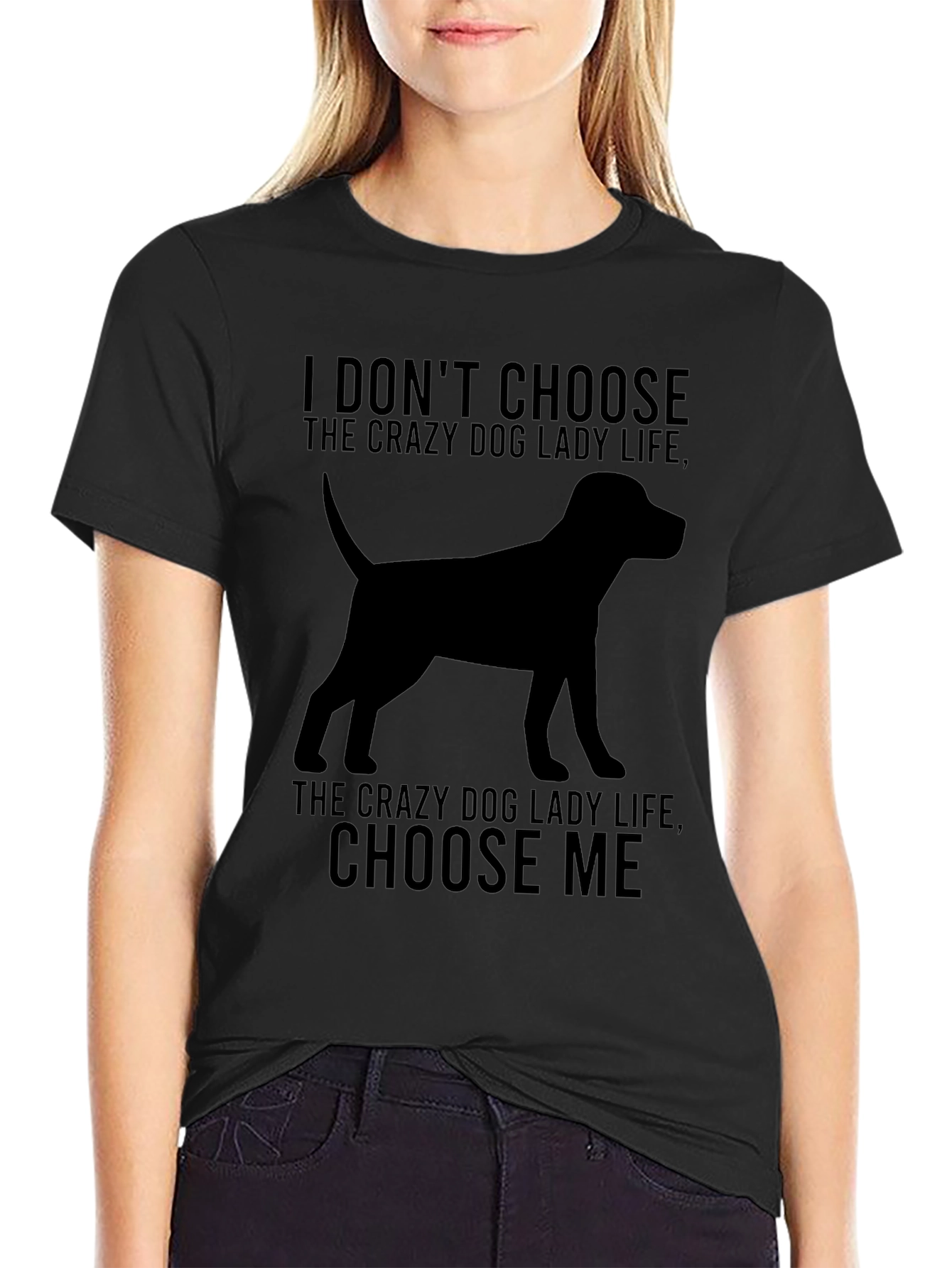 Crazy Dog Lady T-Shirt - Dog Silhouette