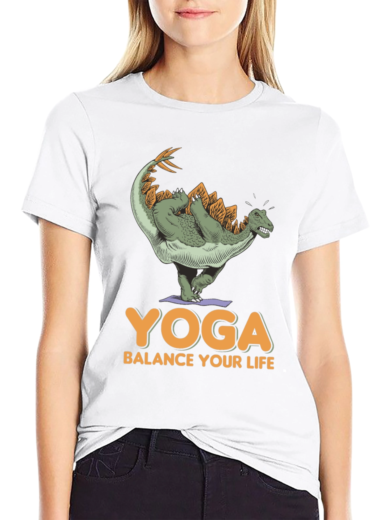 Dinosaur Yoga T-Shirt - Balance Your Life Tee