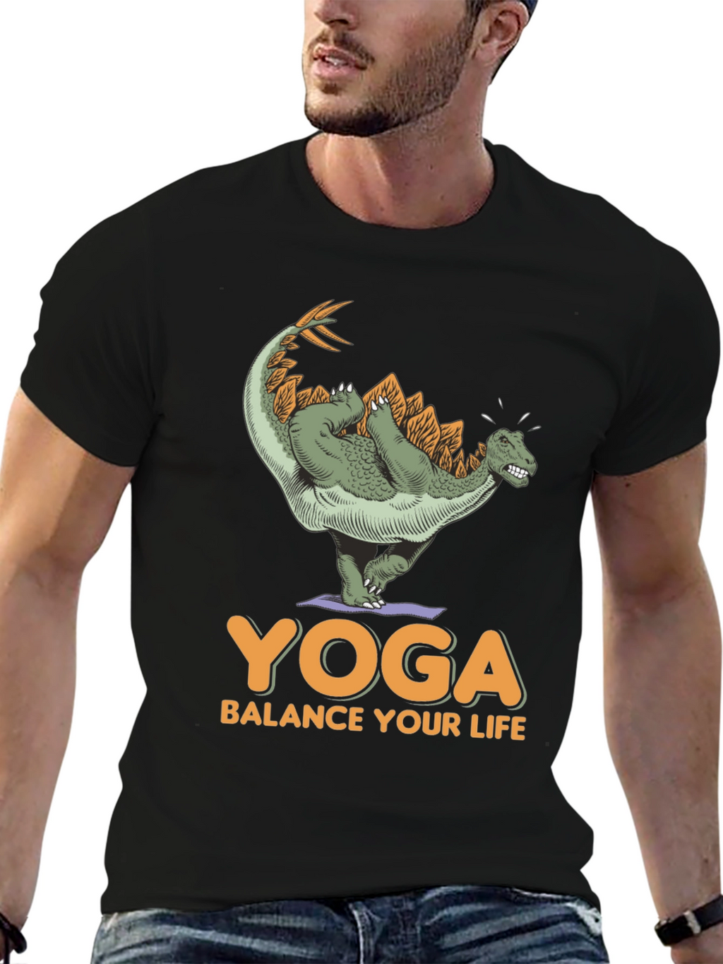 Dinosaur Yoga T-Shirt - Balance Your Life Tee