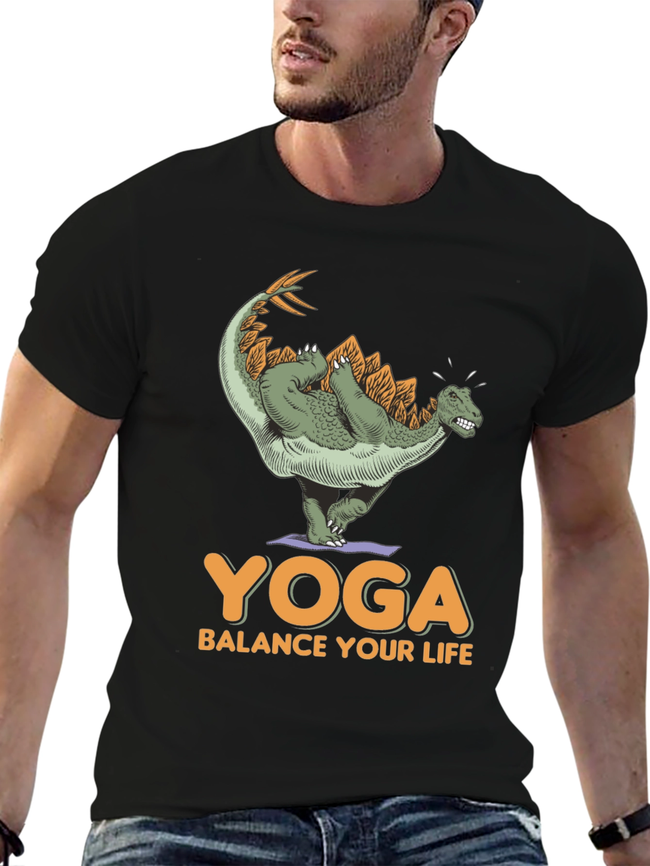 Dinosaur Yoga T-Shirt - Balance Your Life Tee