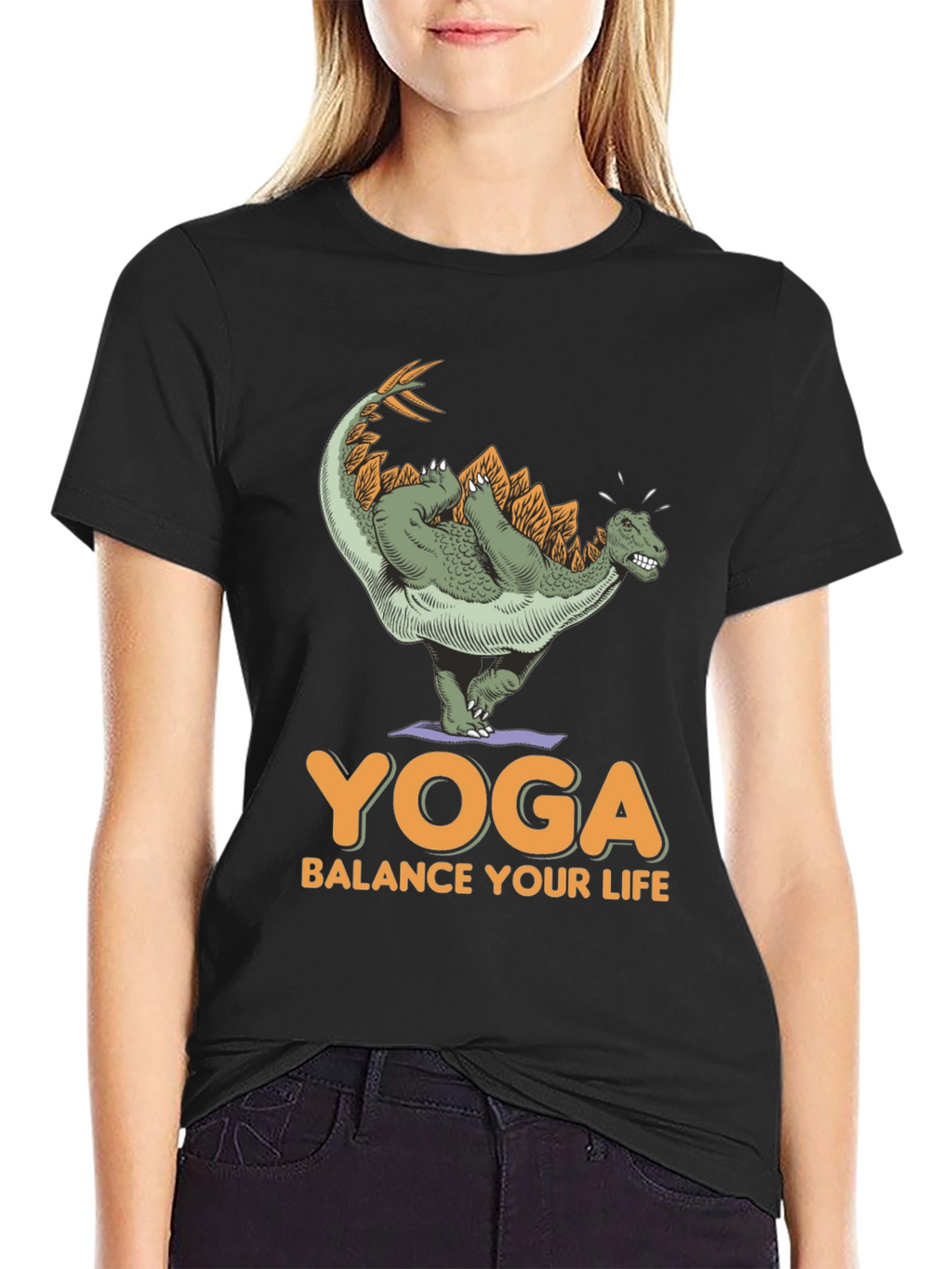 Dinosaur Yoga T-Shirt - Balance Your Life Tee