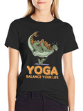 Dinosaur Yoga T-Shirt - Balance Your Life Tee