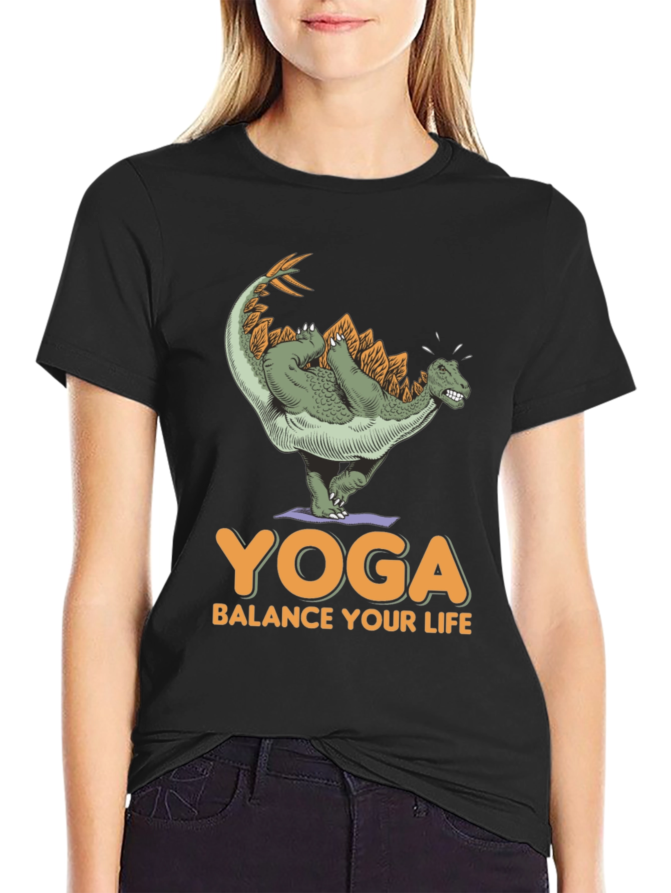 Dinosaur Yoga T-Shirt - Balance Your Life Tee