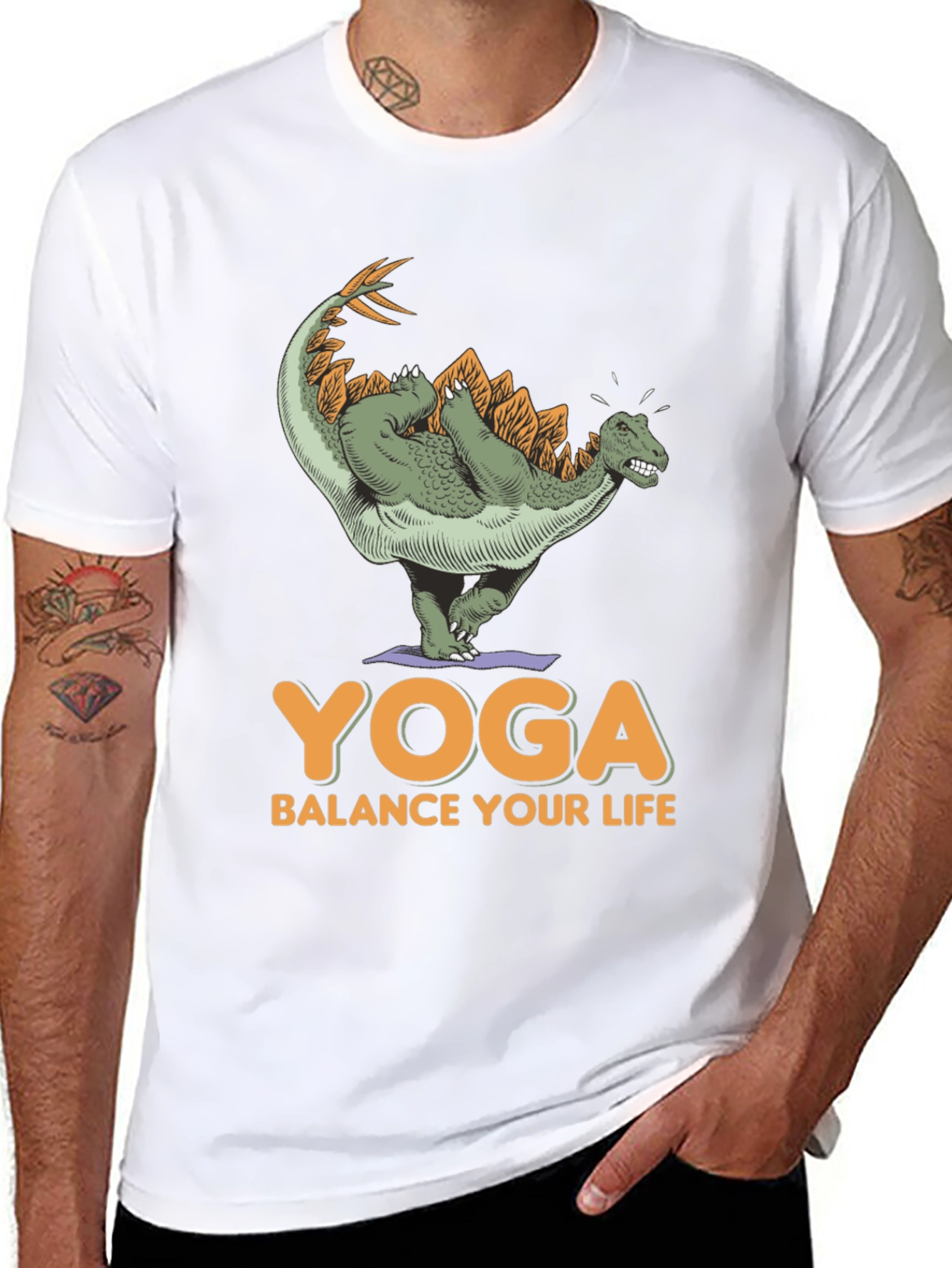 Dinosaur Yoga T-Shirt - Balance Your Life Tee