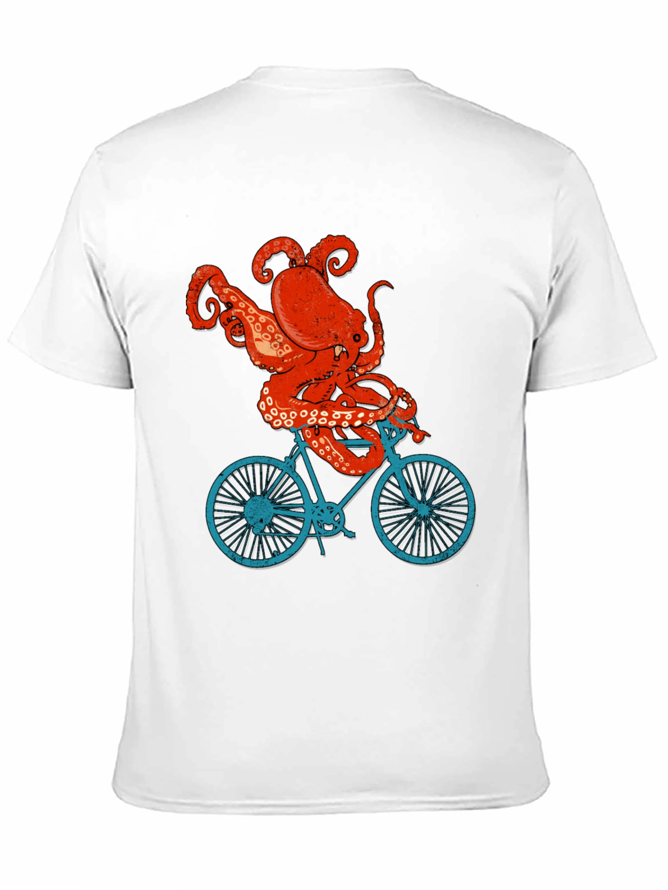 Octopus Riding Bike T-Shirt - Quirky Graphic Tee