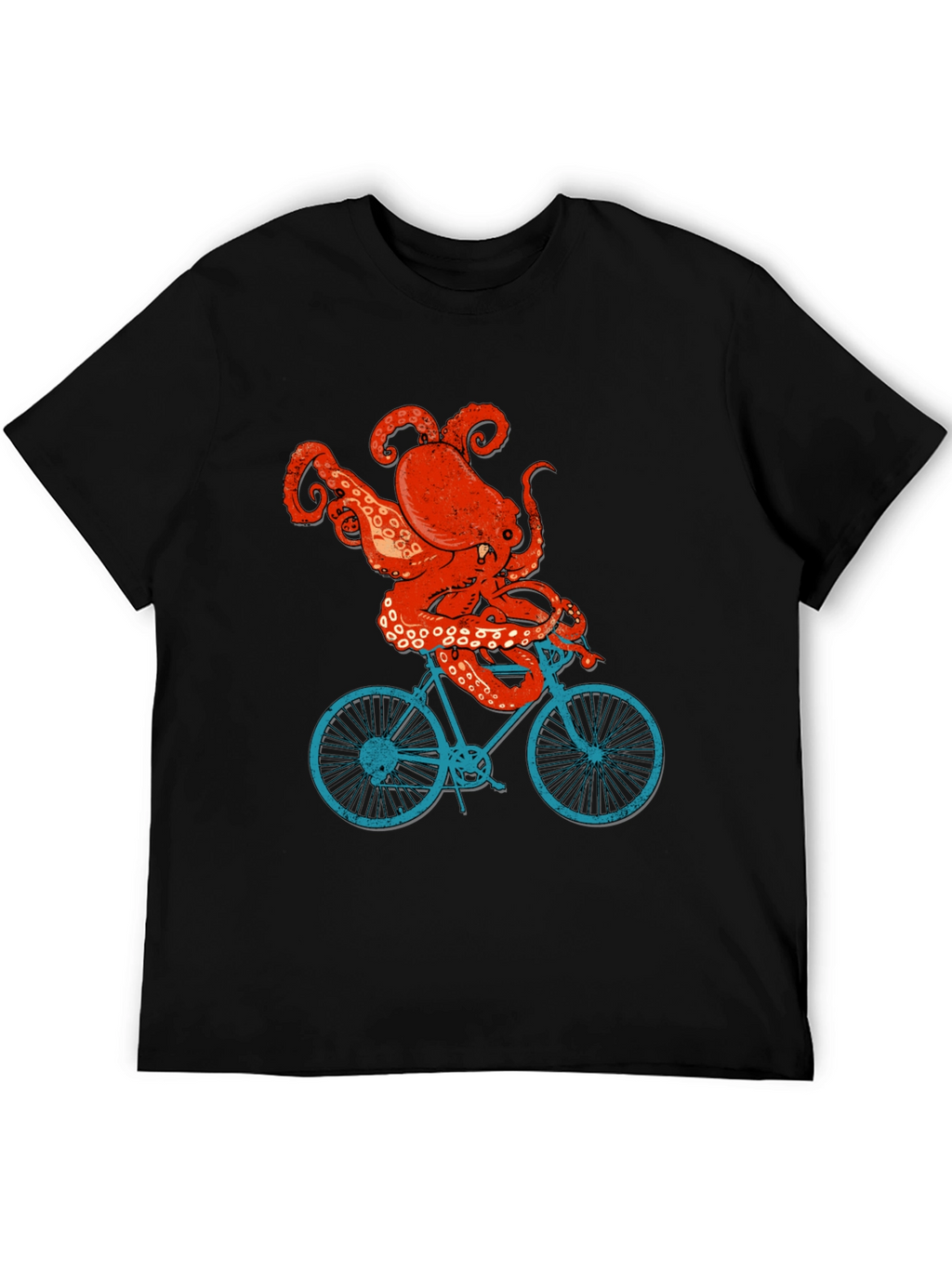 Octopus Riding Bike T-Shirt - Quirky Graphic Tee