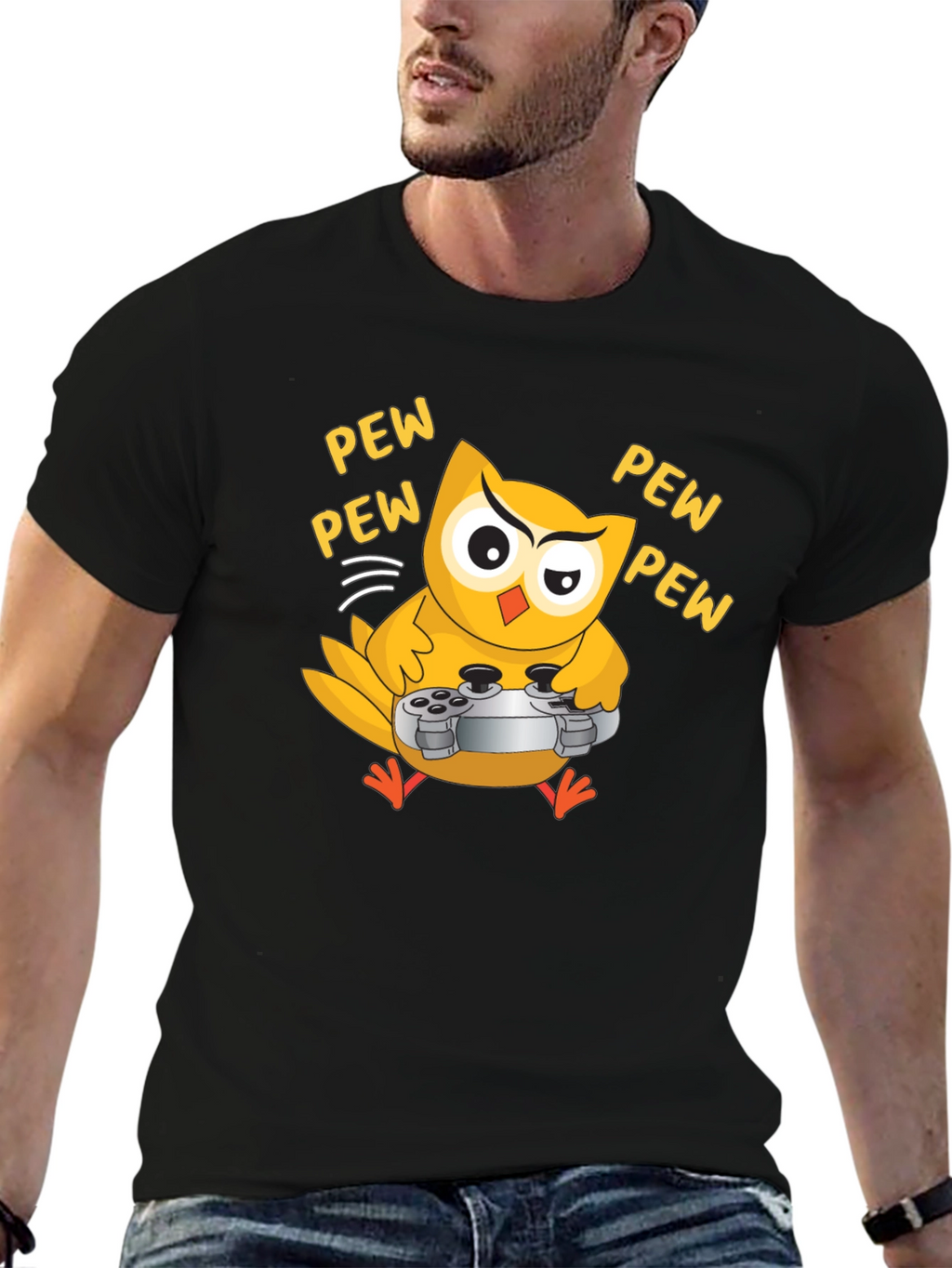 Gamer Owl T-Shirt - Pew Pew Design