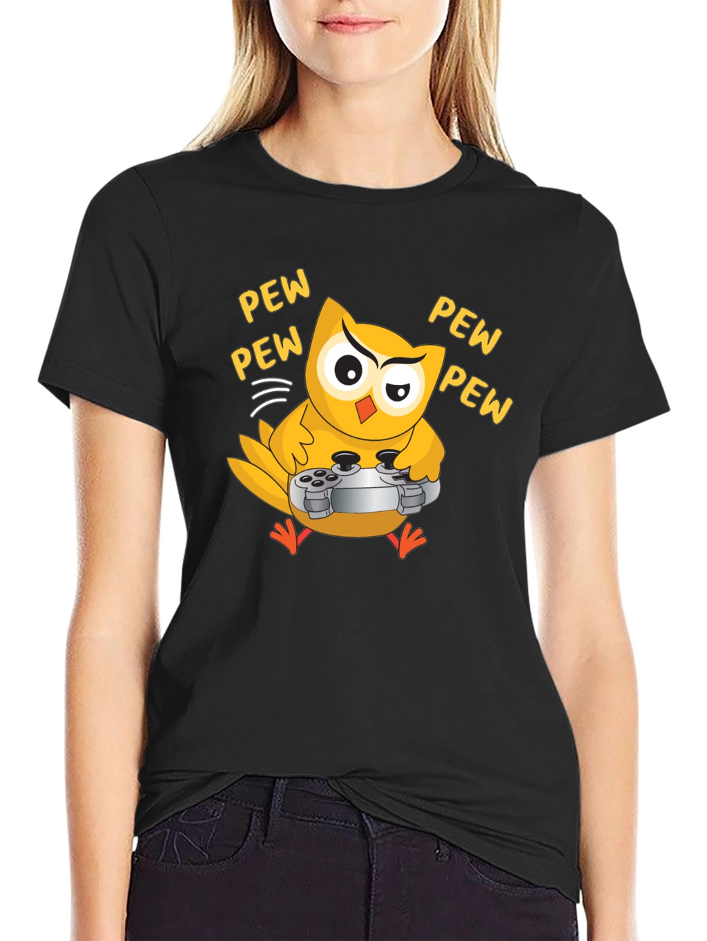 Gamer Owl T-Shirt - Pew Pew Design