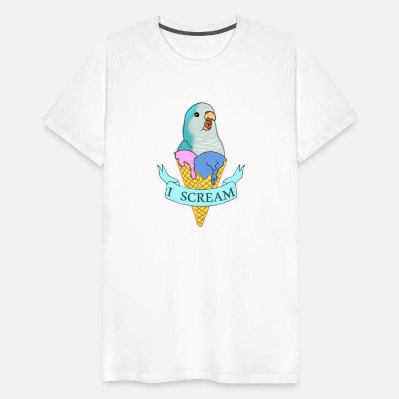 I scream Quaker Parrot Funny Ice cream Blue Monk