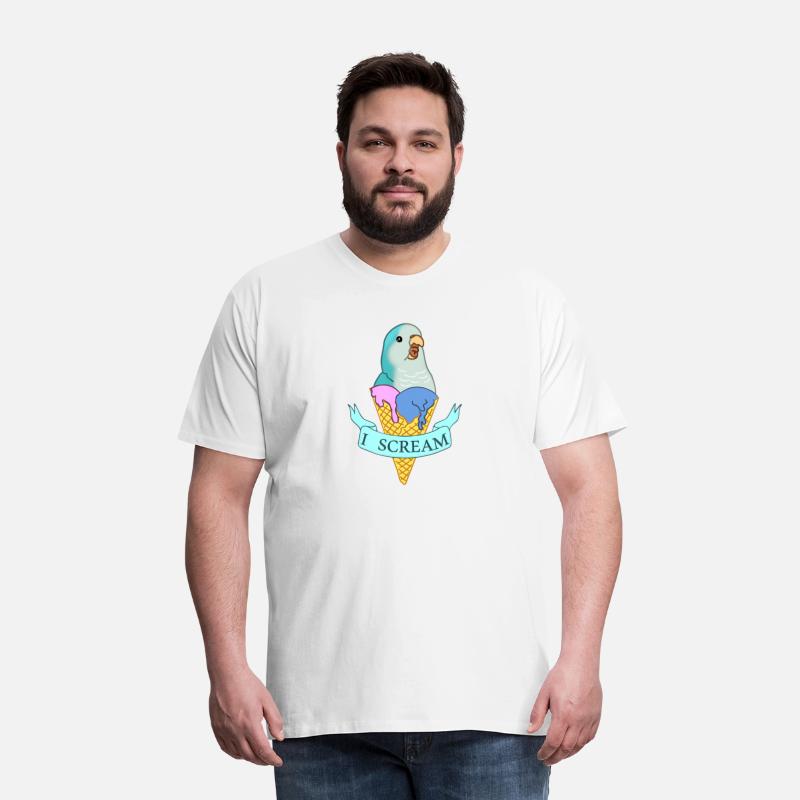 I scream Quaker Parrot Funny Ice cream Blue Monk