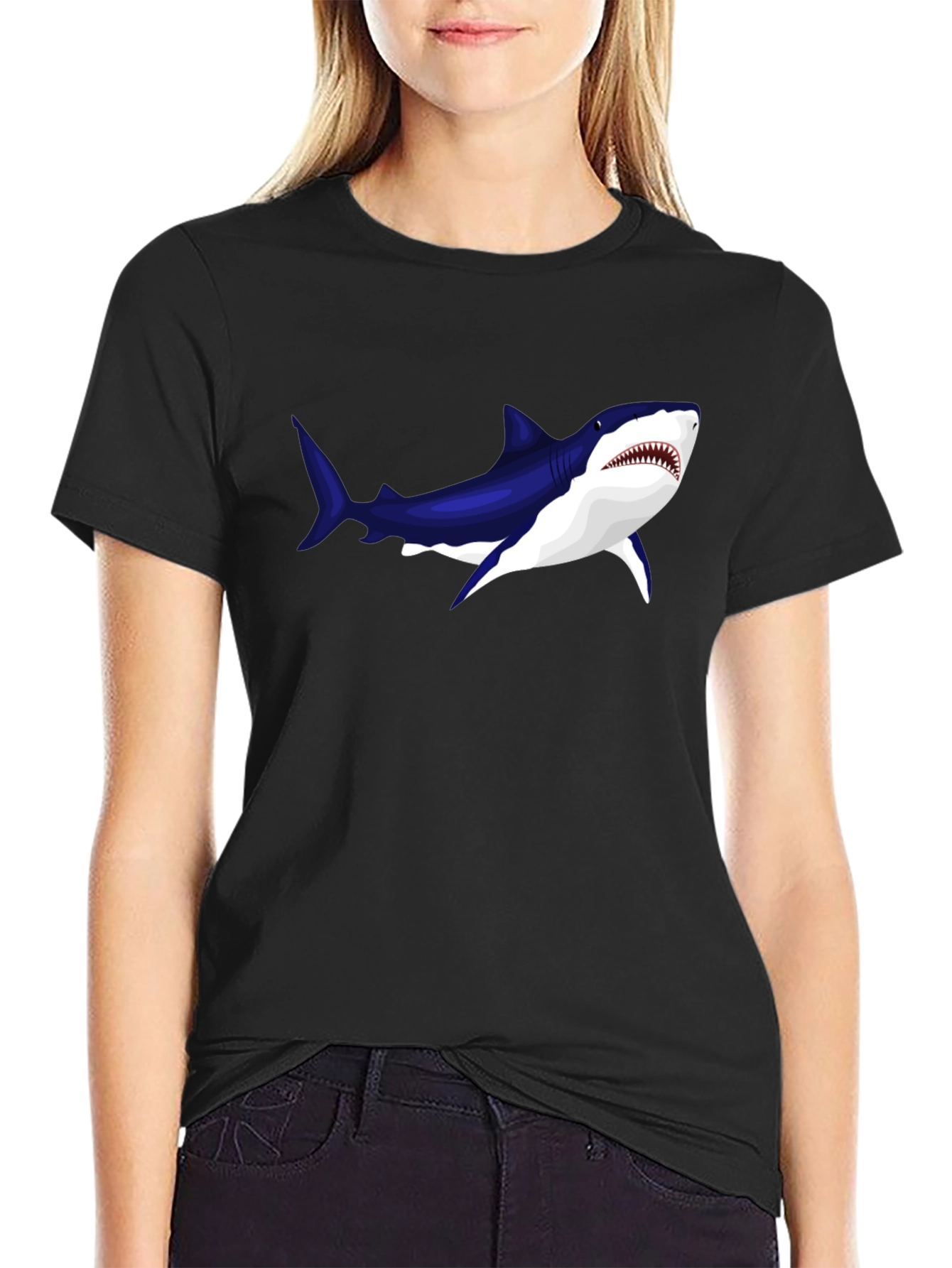 Cool Shark Graphic Black T-Shirt