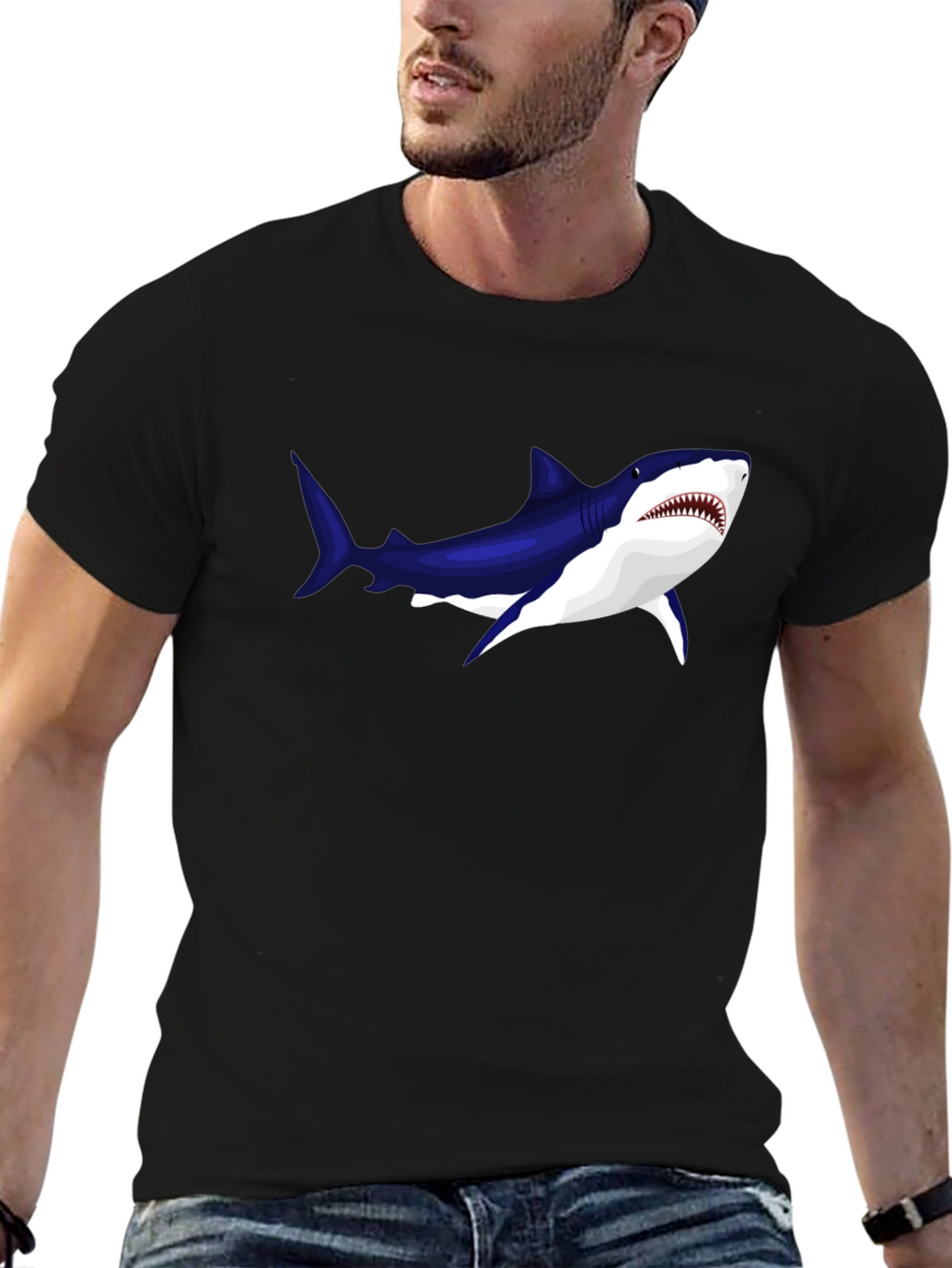 Cool Shark Graphic Black T-Shirt