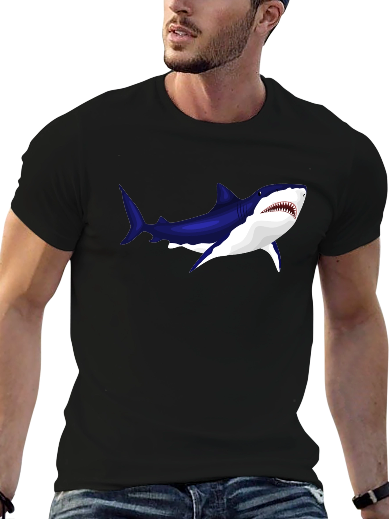 Cool Shark Graphic Black T-Shirt
