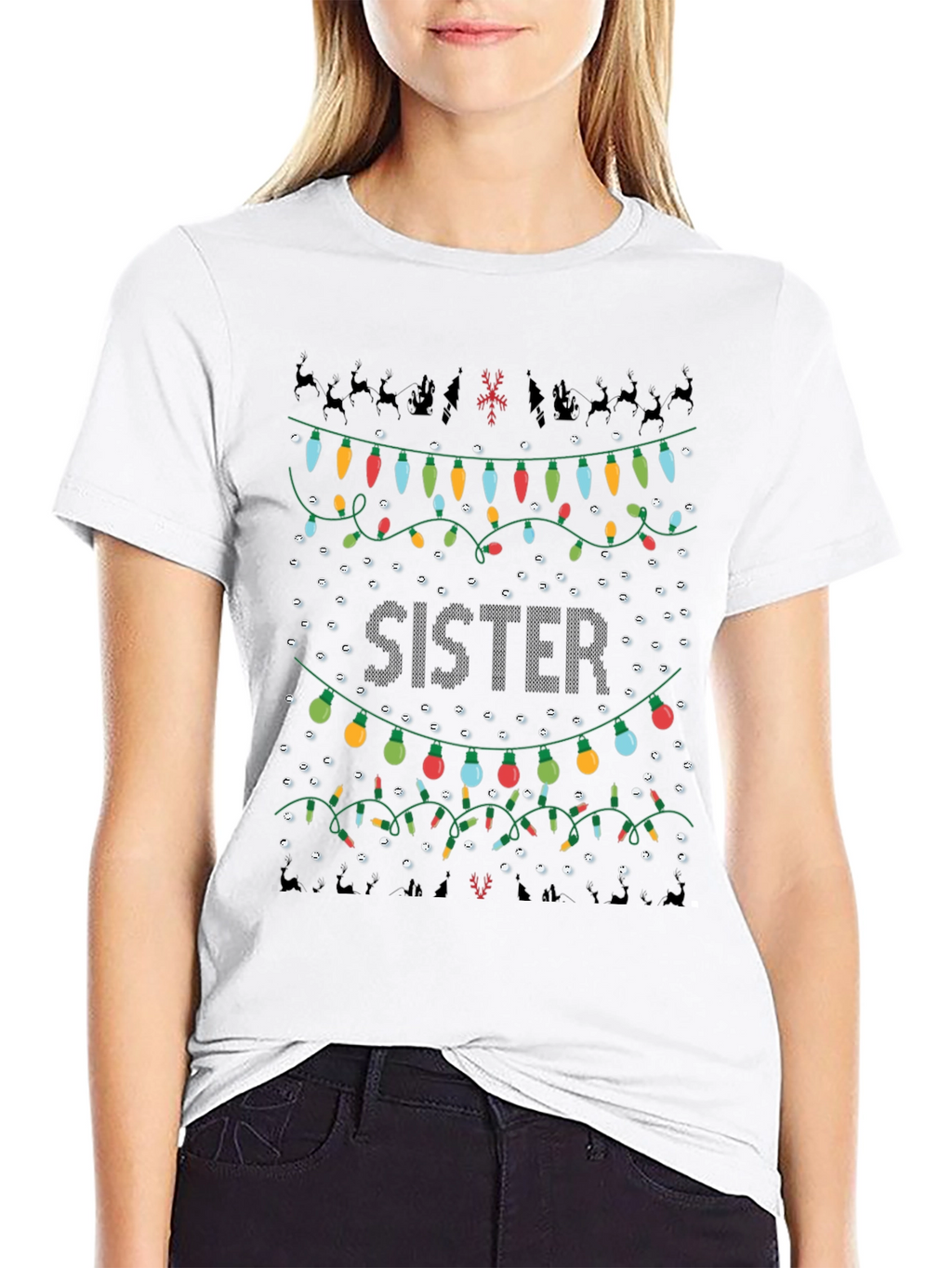 Sister Christmas Lights T-Shirt