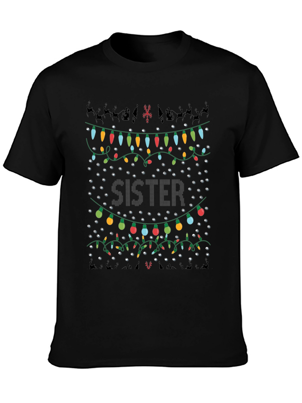 Sister Christmas Lights T-Shirt